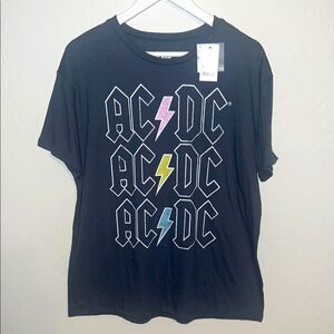 NWT AC/DC Grayson Threads Gray Band Graphic Tee XL